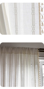 white embroidered and hollow out curtain