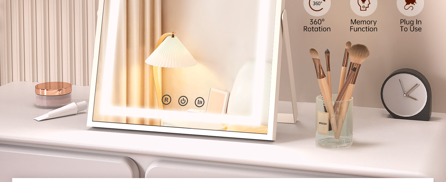 desk makeup mirror with light