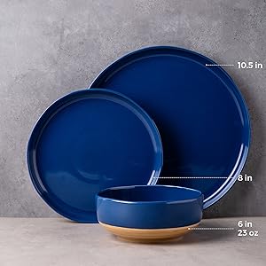 BLUE PLATES AND BOWLS SET