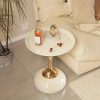 b665b28a-07b7-4d27-86e2-45bf9baba2a3-1 Elegant Small Round Table, Bedside Table, Coffee Table Made Of Iron, Creative Cream-style Design, Suitable For Bedroom, Sofa Side, Outdoor Camping