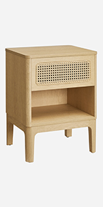 Boho nightstand rattan nightstand