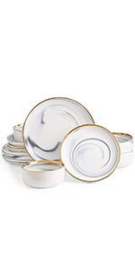 Marble Gold Dinnerware Set