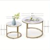 caa99eec6ecacea3afb27b2031af3861 2pcs/set Modern Style Coffee Table Combination, Living Room Decorative Coffee Table Combination, Modern Simple Bedroom Apartment Bedside Table