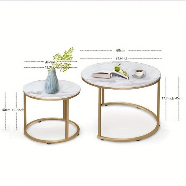 caa99eec6ecacea3afb27b2031af3861 2pcs/set Modern Style Coffee Table Combination, Living Room Decorative Coffee Table Combination, Modern Simple Bedroom Apartment Bedside Table