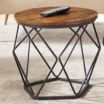 cf4540b1-80af-4877-887b-78256a98c5ec.__CR001464600_PT0_SX1464_V1___ Small Coffee Table Set of 2, Round Coffee Table with Steel Frame, Side End Table for Living Room, Bedroom, Office, Rustic Brown and Black
