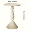 e33d8a25-b6a1-40ab-bdf2-26910ba3089f European Style Metal Pedestal Side Table - Space Saving, Non-Slip, Anti-Scratch Cream Round Table for Sofa, Bedroom Nightstand, Occasional Elegance Table - 16.54x22.83inch - No Assembly Required