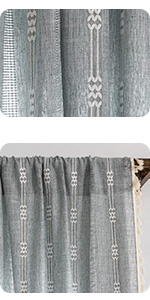 blue boho curtain