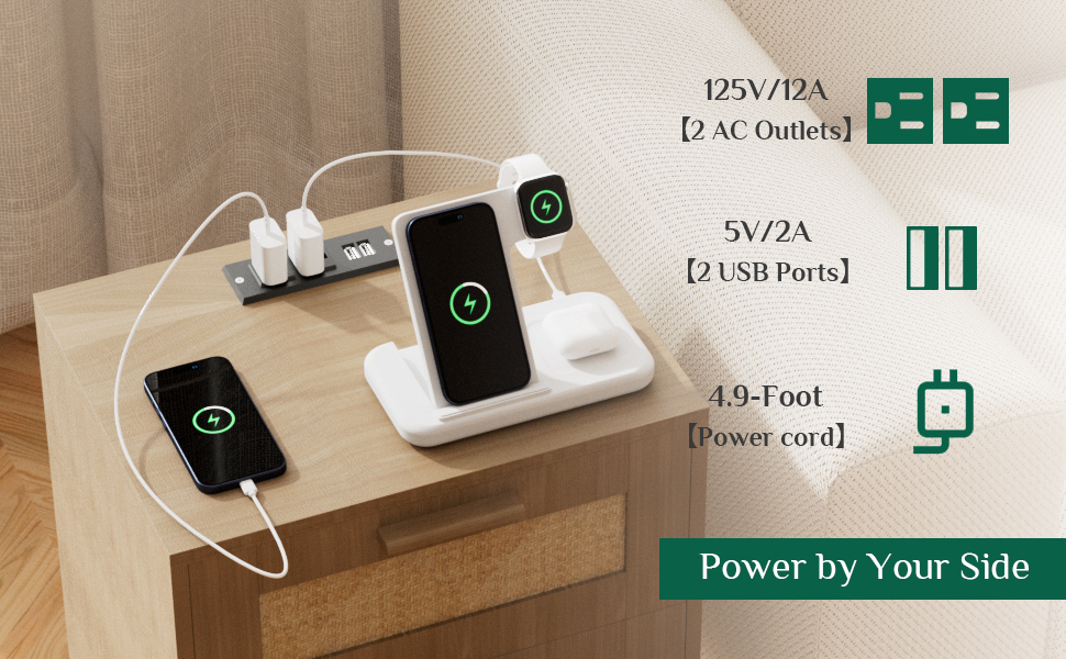 nightstand with charging station