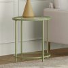 f7cf323a-be0a-4268-a9ed-507f28880037.__CR001464600_PT0_SX1464_V1___ Round Side Table, Glass End Table with Metal Frame, Laurel Green Coffee Table with Modern Style, for Living Room, Balcony, Bedroom, Laurel Green