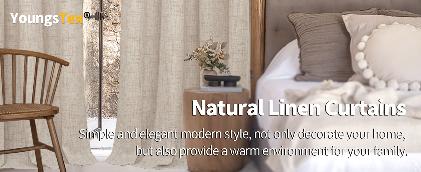 YoungsTex Natural Linen Curtains