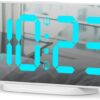 51JxTC5gRoL._AC_SL1000 ALANAS Digital Alarm Clock with Dual Alarms, Mirror LED Bedroom Alarm Clocks for Kids, Adjustable Brightness, Snooze, 2 USB Ports for Cellphone Charging, 12/24 Hour Display.