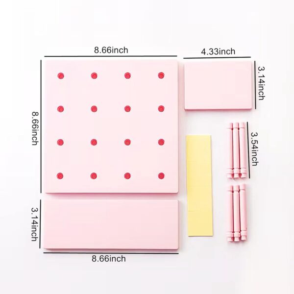 51VuwvfRsGL._AC_SL1500 Pegboard Shelf Set with Hooks,Small Plastic Floating Shelves Wall Organizer for Desk, Office, Bathroom, Entryway and Kitchen, No Drilling