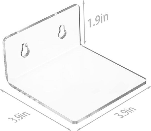 Acrylic Small Adhesive Wall Shelves,Mini Floating Shelves,Acrylic Display Shelves,Ledges for Pop Figures,Plant,Picture Photo Modern Wall for Bedroom Decor Living Room