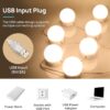 61Z-KeXQoKL._AC_SL1500 Consciot LED Vanity Lights For Mirror, Hollywood Style Vanity Lights With 10 Dimmable Bulbs, Adjustable Color & Brightness, USB Cable, Mirror Lights Stick on for Makeup Table Dressing Room, White