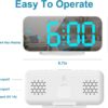 61nZkZtmr-L._AC_SL1500 ALANAS Digital Alarm Clock with Dual Alarms, Mirror LED Bedroom Alarm Clocks for Kids, Adjustable Brightness, Snooze, 2 USB Ports for Cellphone Charging, 12/24 Hour Display.