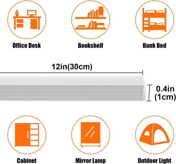 61txtt0D8CL._AC_SL1500 LED Under Cabinet Lighting, Under Cabinet Lights with USB Powered Under Cabinet Lights for Closet Light Bar Under Counter Lighting Work Tables Student Dormitory (Include AC Power Plug)
