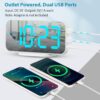 711-guLTmIL._AC_SL1500 ALANAS Digital Alarm Clock with Dual Alarms, Mirror LED Bedroom Alarm Clocks for Kids, Adjustable Brightness, Snooze, 2 USB Ports for Cellphone Charging, 12/24 Hour Display.