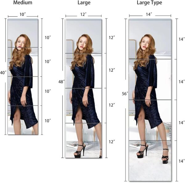 71EyVkWVLjL._AC_SL1500 Full Length Wall Mirror Tiles,Glassless Mirror for Kids,Acrylic Extra Thick 1/8",40"x10" 4Pcs 10"x10",Shatterproof Frameless Mirror Wall Stickers.Apply Bedroom,Living Room,Door