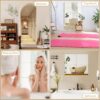 Self Adhesive Acrylic Mirror, Mirror Tiles,Flexible Plastic Mirror Sheets Wall Stickers,2MM Thick Mirror,Frameless Small Mirror, 4 Pack ( 8 x 8 Inches)