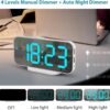 71M-0Qv7I7L._AC_SL1500 ALANAS Digital Alarm Clock with Dual Alarms, Mirror LED Bedroom Alarm Clocks for Kids, Adjustable Brightness, Snooze, 2 USB Ports for Cellphone Charging, 12/24 Hour Display.