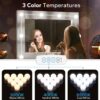 71Ruod0Dl3L._AC_SL1500 LED Vanity Lights for Mirror, Vanity Lights Stick on with 10 Dimmable Bulbs, 3000K 4000K 6500K & 10 Level Brightness Adjustable, USB Cable, Hollywood Mirror Lights for Makeup Dressing Room Bathroom