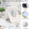 Rechargeable Travel Makeup Mirror with 80 LED Lights, Portable Lighted Makeup Mirror, 3 Color Dimmable Lighting Vanity Mirror, 360° Rotation Touch Screen Compact Tabletop Folding Cosmetic Mirror Mini