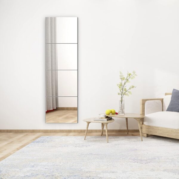 71XtpBxNBYL._AC_SL1500 Full Length Wall Mirror Tiles,Glassless Mirror for Kids,Acrylic Extra Thick 1/8",40"x10" 4Pcs 10"x10",Shatterproof Frameless Mirror Wall Stickers.Apply Bedroom,Living Room,Door