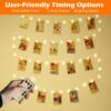 71_Im9_2HVL._AC_SL1500 120 LED Photo Clips String Light with Remote, 40FT Fairy Lights with 52 Clear Picture Clips, Timer & 8 Modes USB Powered Copper Wire Lights for Dorm, Bedroom, Christmas, Party (Warm White)
