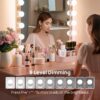71jyeoJ6pUL._AC_SL1500 Consciot LED Vanity Lights For Mirror, Hollywood Style Vanity Lights With 10 Dimmable Bulbs, Adjustable Color & Brightness, USB Cable, Mirror Lights Stick on for Makeup Table Dressing Room, White