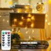 Minetom Crystal Globe String Lights Battery Operated - 17 ft 30 LED Globe Fairy Lights with Remote and 8 Modes, Waterproof for Bedroom Tent Loft Camping Porch Patio Party Wedding Decor, Warm White