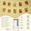 71rC0scdjNL._AC_SL1500 120 LED Photo Clips String Light with Remote, 40FT Fairy Lights with 52 Clear Picture Clips, Timer & 8 Modes USB Powered Copper Wire Lights for Dorm, Bedroom, Christmas, Party (Warm White)