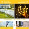Solar Curtain Lights 138*LEDs, Star Moon Ramadan String Lights with 8 Lighting Mode, Timmer Setting, Ramadan Decorations, Waterproof Solar Powered Twinkle Hanging Fairy Lights for Outdoor