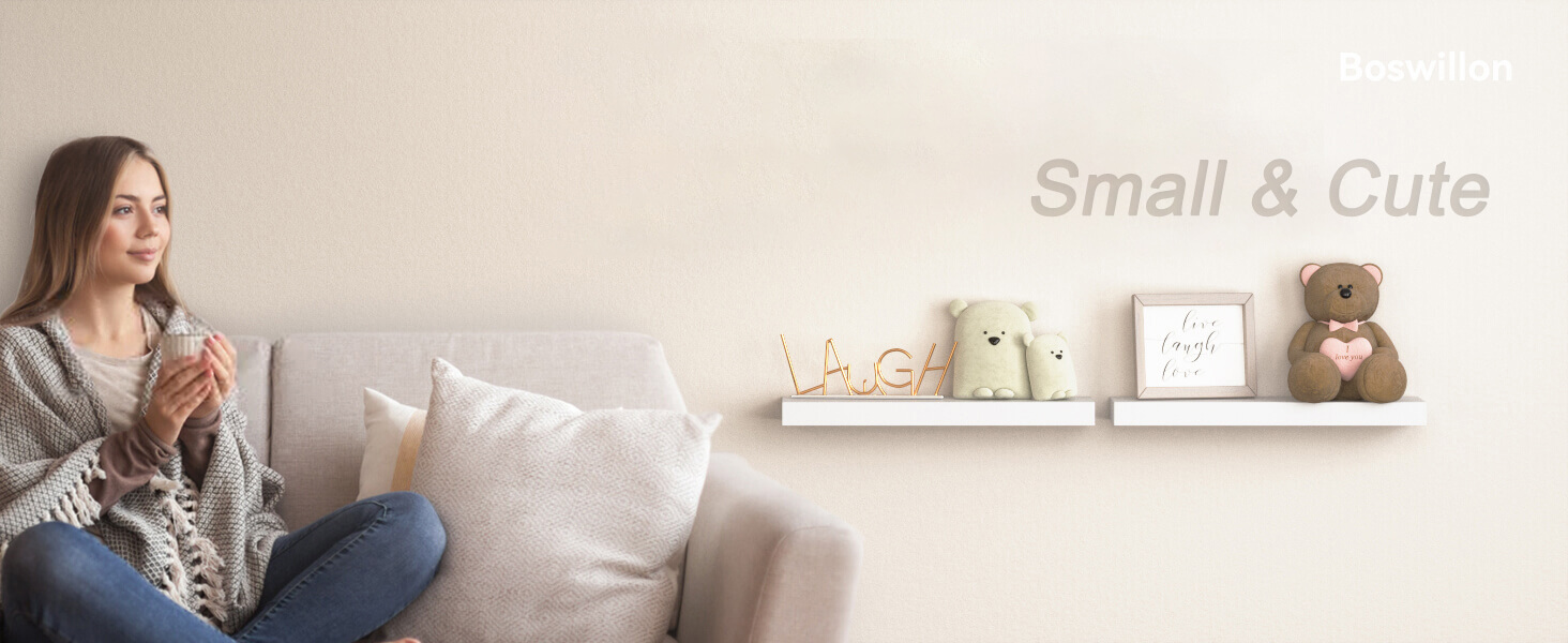 white shelves living room