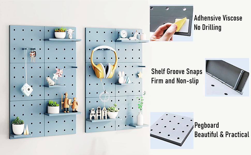 mini floating shelves pegboard shelf set